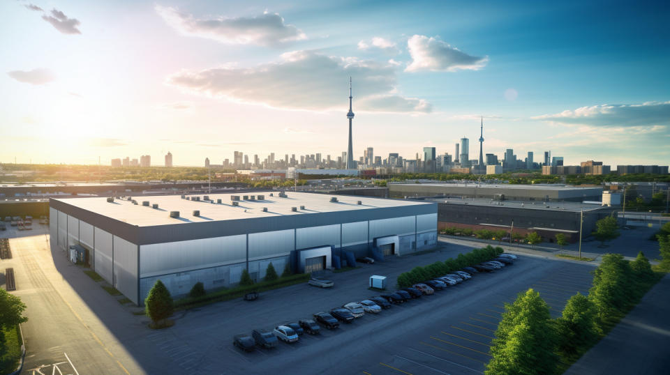 An expansive industrial property in the middle of a bustling city - representative of the company's acquisition and operation of industrial properties.