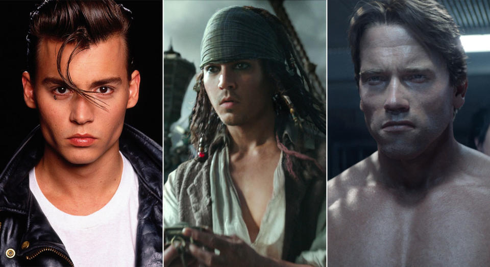 The same VFX team who did young Arnie also did young Depp in 'Pirates of the Caribbean: Salazar's Revenge' (Disney/Paramount/Universal)