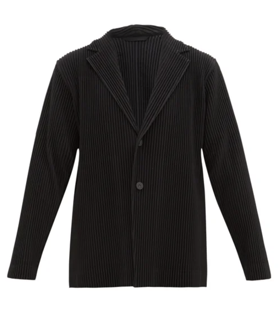 Single-Breasted Pleated Jacket