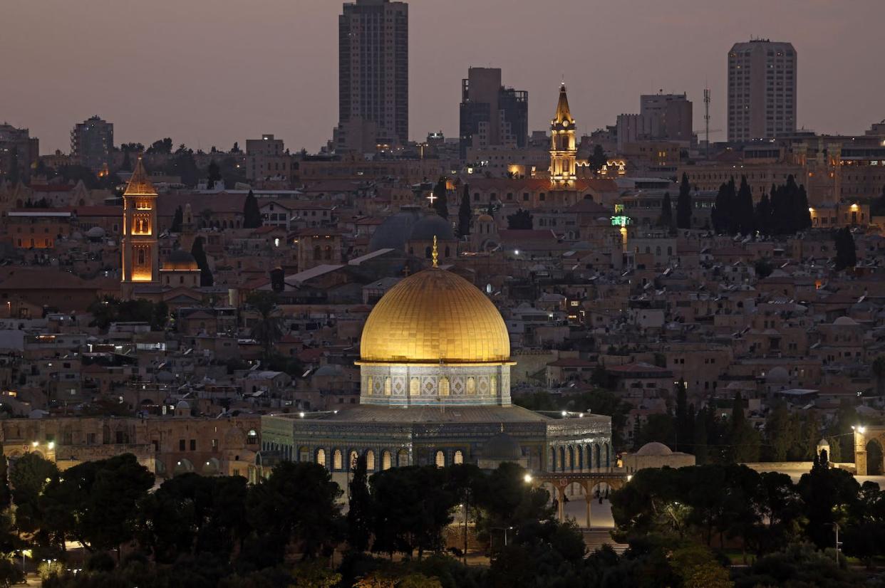 A view of the Al-Aqsa Mosque compound and its Dome of the Rock in Jerusalem's Old City. <a href="https://www.gettyimages.com/detail/news-photo/this-picture-taken-from-the-mount-of-olives-shows-a-view-of-news-photo/1708612985?adppopup=true" rel="nofollow noopener" target="_blank" data-ylk="slk:Ahmad Gharabli/AFP via Getty Images;elm:context_link;itc:0;sec:content-canvas" class="link ">Ahmad Gharabli/AFP via Getty Images</a>