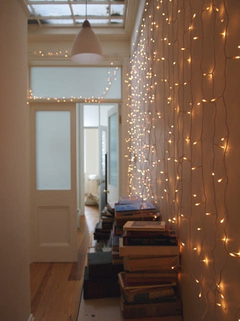 If all else fails, cover an entire wall in fairy lights, because why not? 