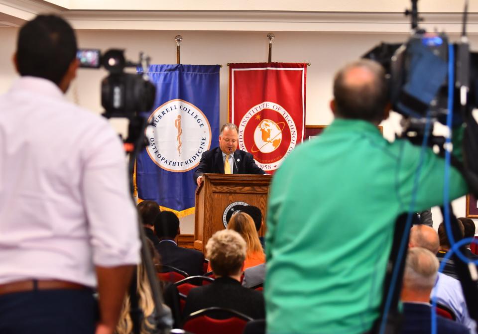 A morning press conference announced a partnership between Burrell College of Osteopathic Medicine and Florida Institute of Technology.