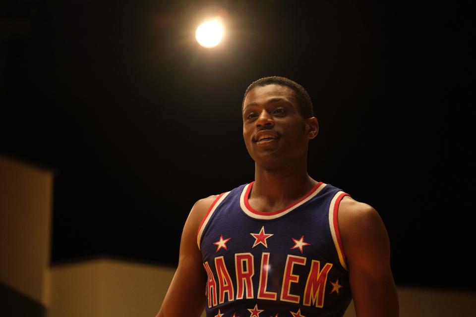 Everett Osborne stars as the title character, a Harlem Globetrotter who becomes one of the first Black NBA players, in the basketball drama "Sweetwater."