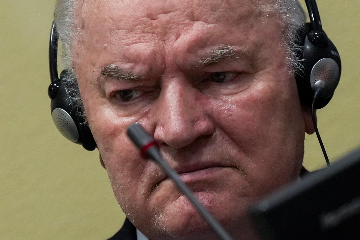 <p>Ratko Mladic sits in the courtroom prior to the pronouncement of his appeal judgement on Tuesday in The Hague</p> (REUTERS)