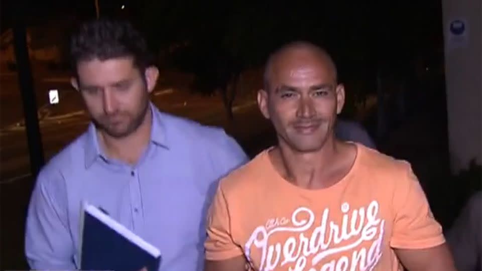 Mr Hearn (right) was taken into police custody on Tuesday night. Photo: 7 News