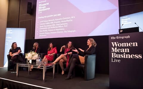 The Telegraph's features director Victoria Harper, in conversation with Sarah Churchman OBE, Avril Palmer-Baunack, Vanessa Vallely OBE and Wies Bratby, - Credit: Telegraph