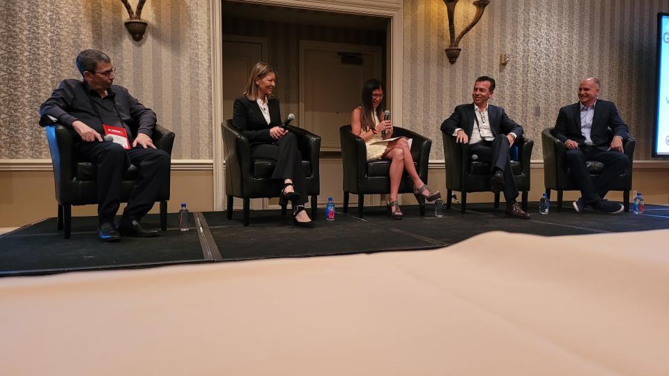 From left to right: Mooky Greidinger, Veronika Kwan Vandenberg, Nancy Tartaglione, Alejandro Ramírez Magaña, Mark Viane. - Credit: Deadline