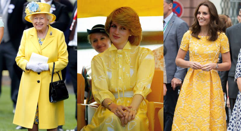 The royals have worn an array of yellow hues over the years [Photos: Getty]