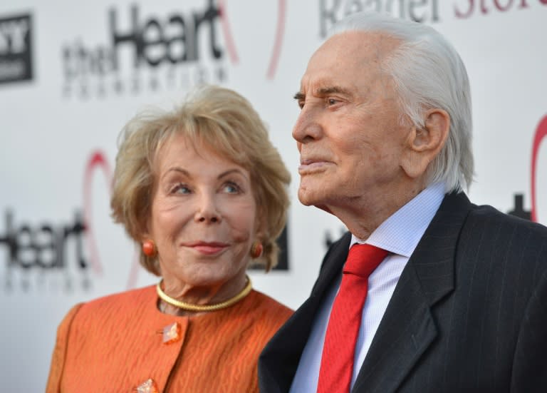 Anne Douglas and actor Kirk Douglas in 2012