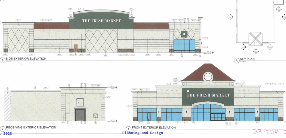 A second Louisville location of The Fresh Market is in the works at Paddock Shops, 4055 Summit Plaza Drive, as seen in this rendering. The grocery is moving into the space formerly held by Barnes & Noble, which downsized and relocated within the east Jefferson County shopping center.