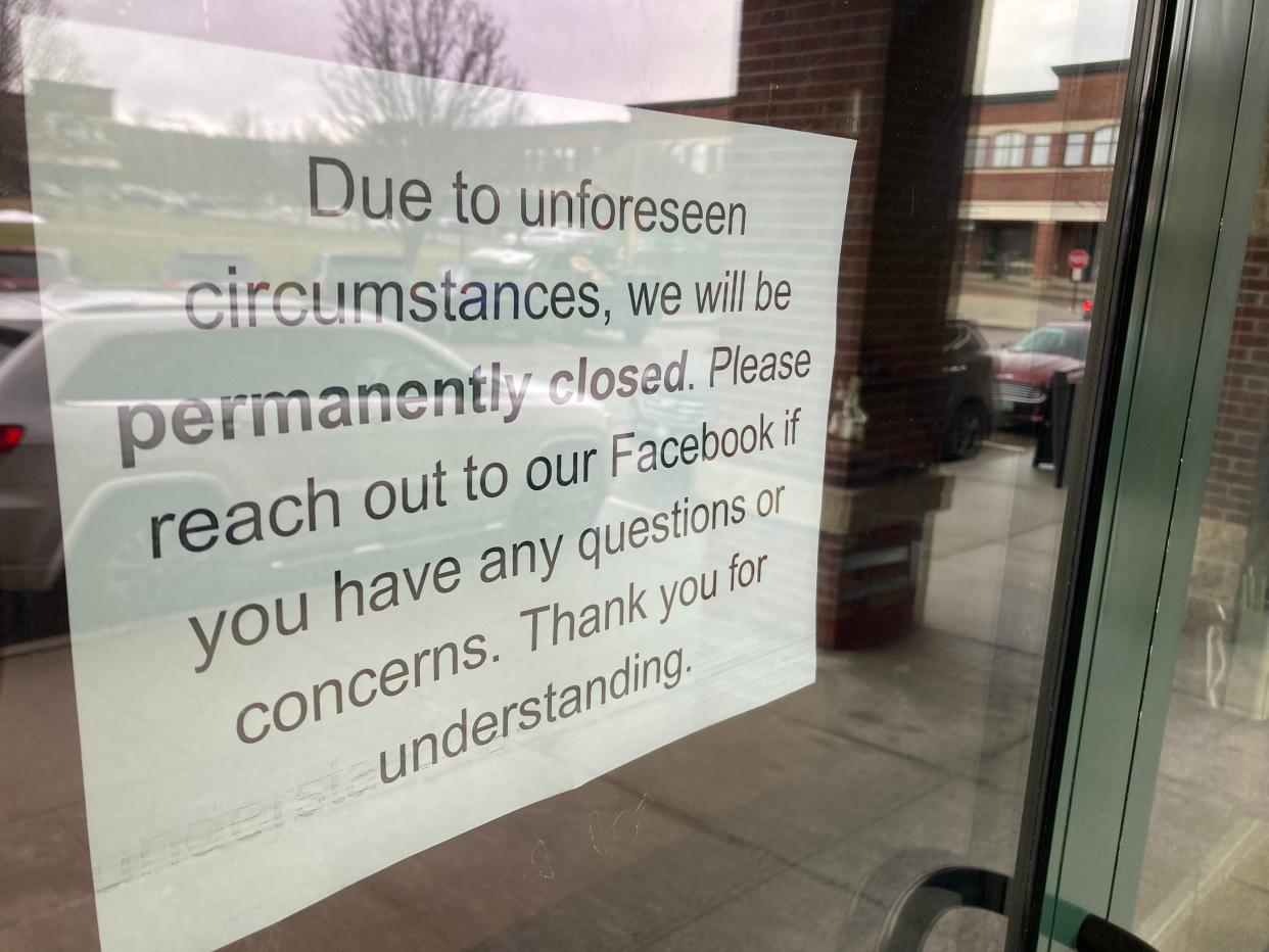 A sign on the door of Pho K&K announces the Williston restaurant's sudden closing on March 27, 2024.