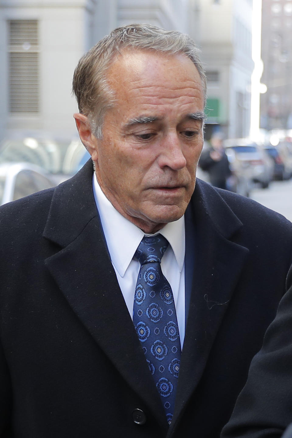Former U.S. Rep. Chris Collins arrives at federal court for sentencing Friday, Jan. 17, 2020, in New York. Collins pleaded guilty last fall to insider trading and lying to the FBI. (AP Photo/Seth Wenig)