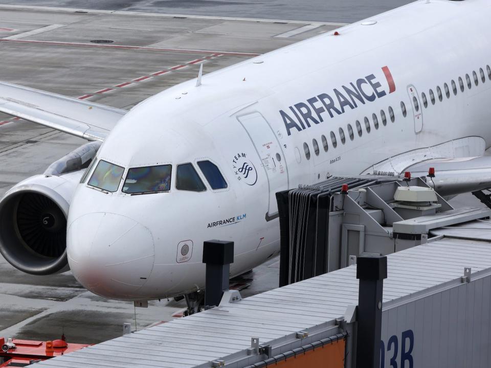 An Air France aircraft at the gate.