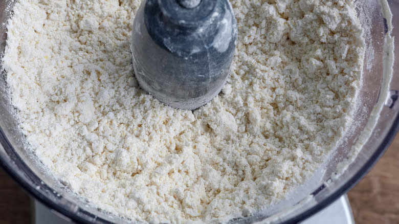 chunky flour mixture in food processor