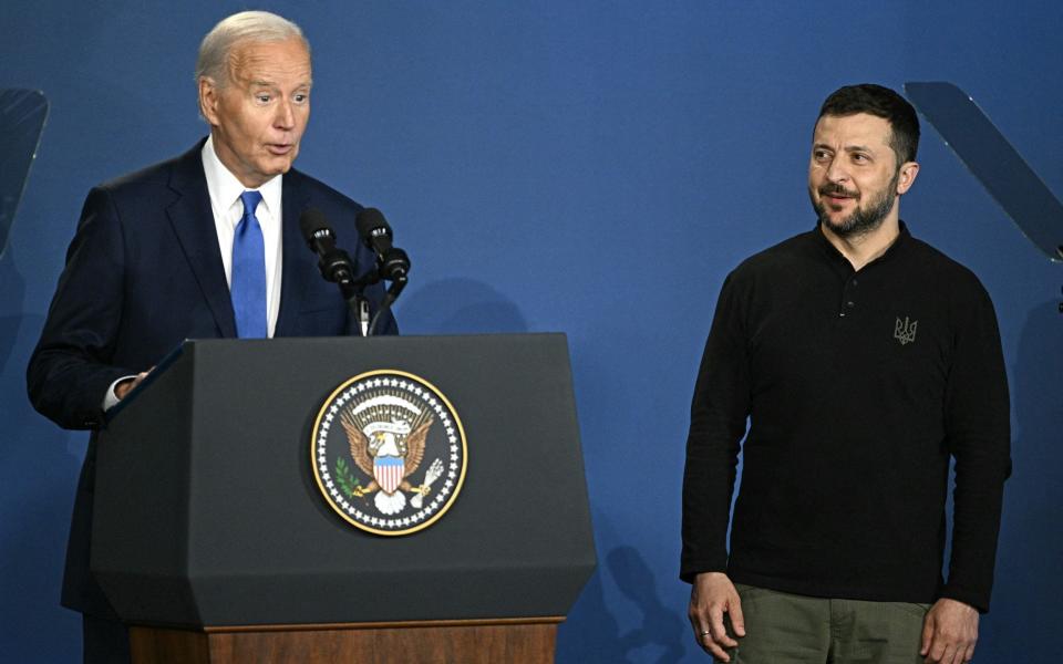 Joe Biden corrects himself after accidentally introducing Volodymyr Zelensky, Ukraine's President, as Vladimir Putin