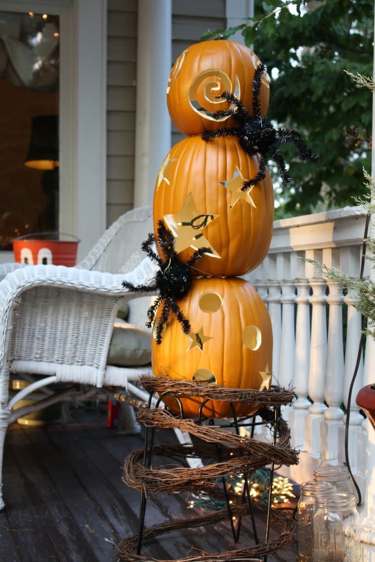 Carved Pumpkin Topiary