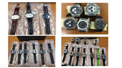 Man arrested over counterfeit watches in Singapore. (Photos: Singapore Police Force)