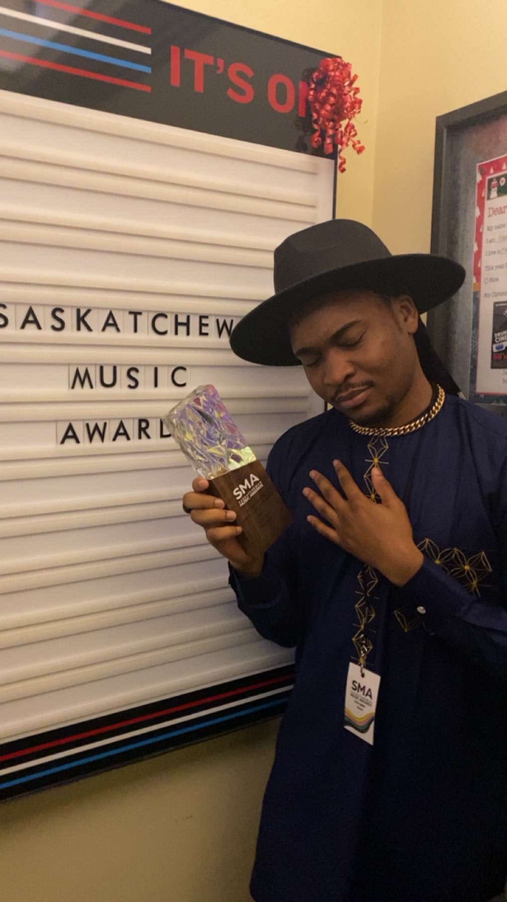 Rooky Kamiz, winner of the first Afrobeats award at the Saskatchewan Music Awards on Saturday nights, says he’s been making music for as long as he can remember. (Taken from Rooky Kamiz X post - image credit)