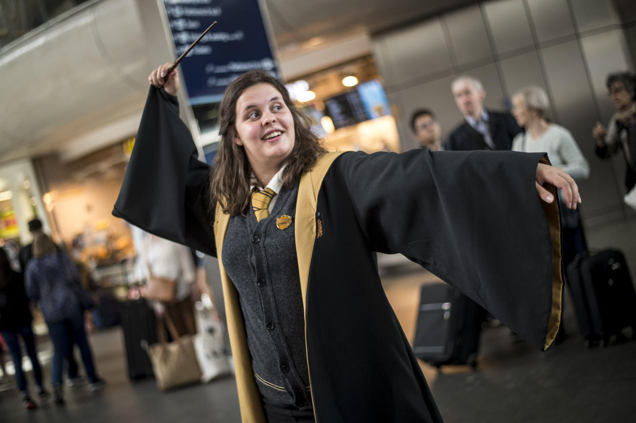 A Harry Potter fans at King's Cross Station, London. Today is the day that Albus Severus Potter boarded the Hogwarts Express in the epilogue of Harry Potter And The Deathly Hallows. (Photo by Lauren Hurley/PA Images via Getty Images)