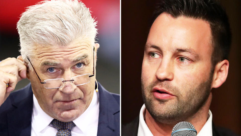 Gerard Healy and Jimmy Bartel, pictured here in the AFL.