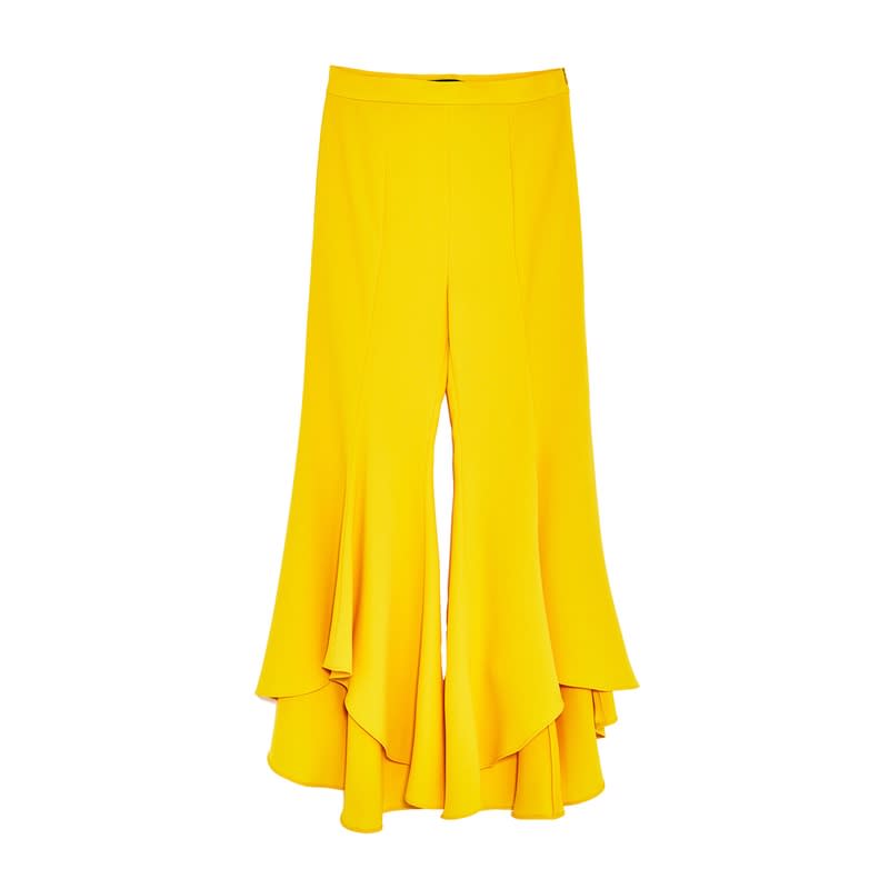 <a rel="nofollow noopener" href="https://www.zara.com/us/en/woman/trousers/frilled/asymmetric-flare-trousers-c401021p4523061.html" target="_blank" data-ylk="slk:Asymmetric Flare Trousers, Zara, $70;elm:context_link;itc:0;sec:content-canvas" class="link ">Asymmetric Flare Trousers, Zara, $70</a><p> <strong>Related Articles</strong> <ul> <li><a rel="nofollow noopener" href="http://thezoereport.com/fashion/style-tips/box-of-style-ways-to-wear-cape-trend/?utm_source=yahoo&utm_medium=syndication" target="_blank" data-ylk="slk:The Key Styling Piece Your Wardrobe Needs;elm:context_link;itc:0;sec:content-canvas" class="link ">The Key Styling Piece Your Wardrobe Needs</a></li><li><a rel="nofollow noopener" href="http://thezoereport.com/beauty/makeup/ysl-touche-eclat-white/?utm_source=yahoo&utm_medium=syndication" target="_blank" data-ylk="slk:YSL's Cult-Favorite Touche Éclat Now Comes In Bright White, And We're Not Sure How We Feel About It;elm:context_link;itc:0;sec:content-canvas" class="link ">YSL's Cult-Favorite Touche Éclat Now Comes In Bright White, And We're Not Sure How We Feel About It</a></li><li><a rel="nofollow noopener" href="http://thezoereport.com/beauty/celebrity-beauty/kendall-jenner-platinum-blonde-hair/?utm_source=yahoo&utm_medium=syndication" target="_blank" data-ylk="slk:This Is What Kendall Jenner Looks Like With Platinum Blonde Hair;elm:context_link;itc:0;sec:content-canvas" class="link ">This Is What Kendall Jenner Looks Like With Platinum Blonde Hair</a></li> </ul> </p>