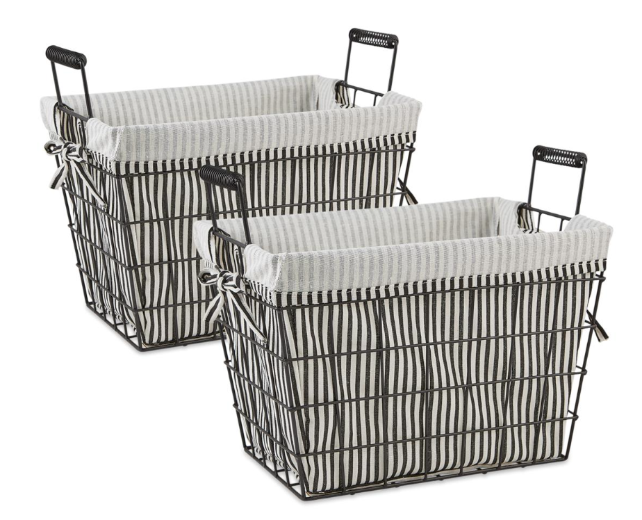Charming stripes add style to your storage.  (Photo: HSN)