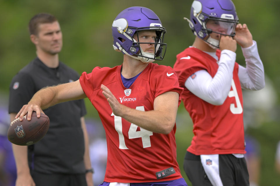 Sam Darnold firmó un contrato de un año con los Vikings a principios de esta temporada.