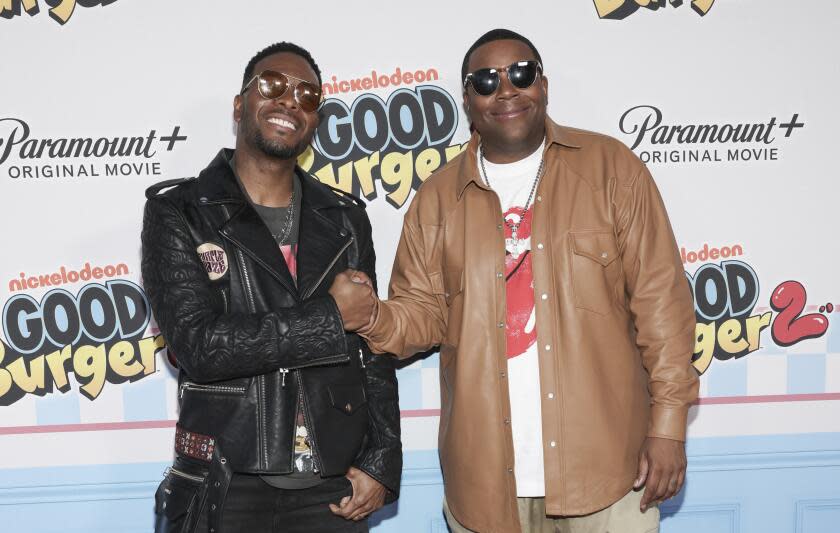 Kel Mitchell, left, and Kenan Thompson attend the premiere of "Good Burger 2" at Regal Union Square on Tuesday, Nov. 14, 2023