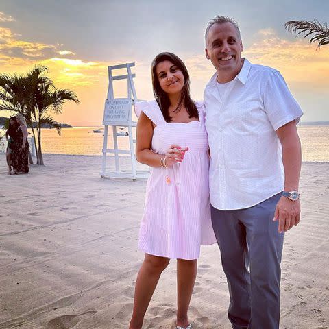 <p>Joe Gatto Instagram</p> Joe Gatto and Bessy Gatto pose together on a beach in 2022