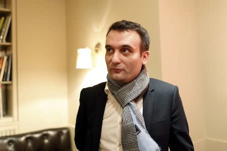 French National Front (FN) vice-president Florian Philippot speaks during an interview with Reuters in Paris, France, November 25, 2016. REUTERS/Charles Platiau