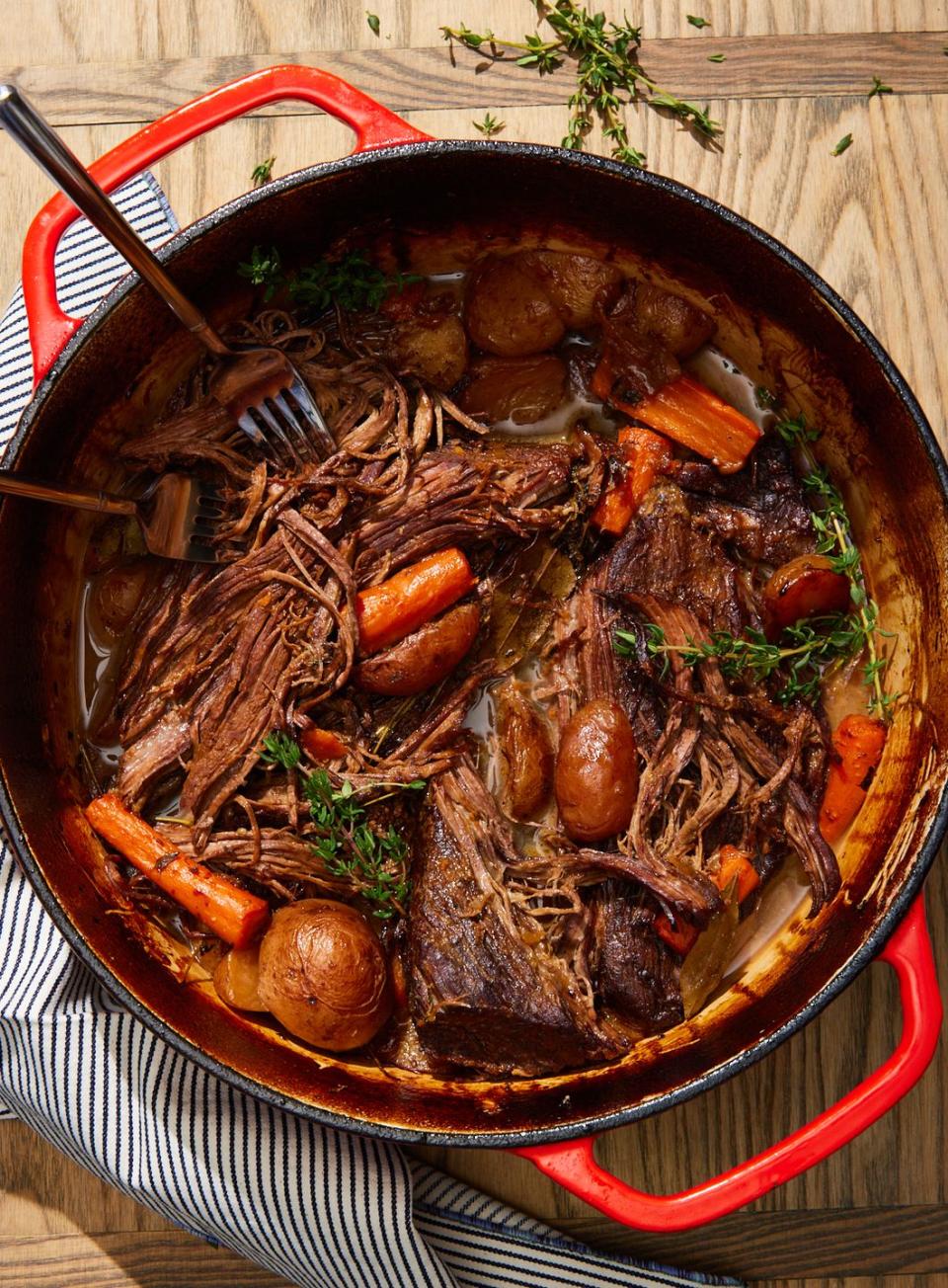 apple cider braised brisket with carrots and potatoes