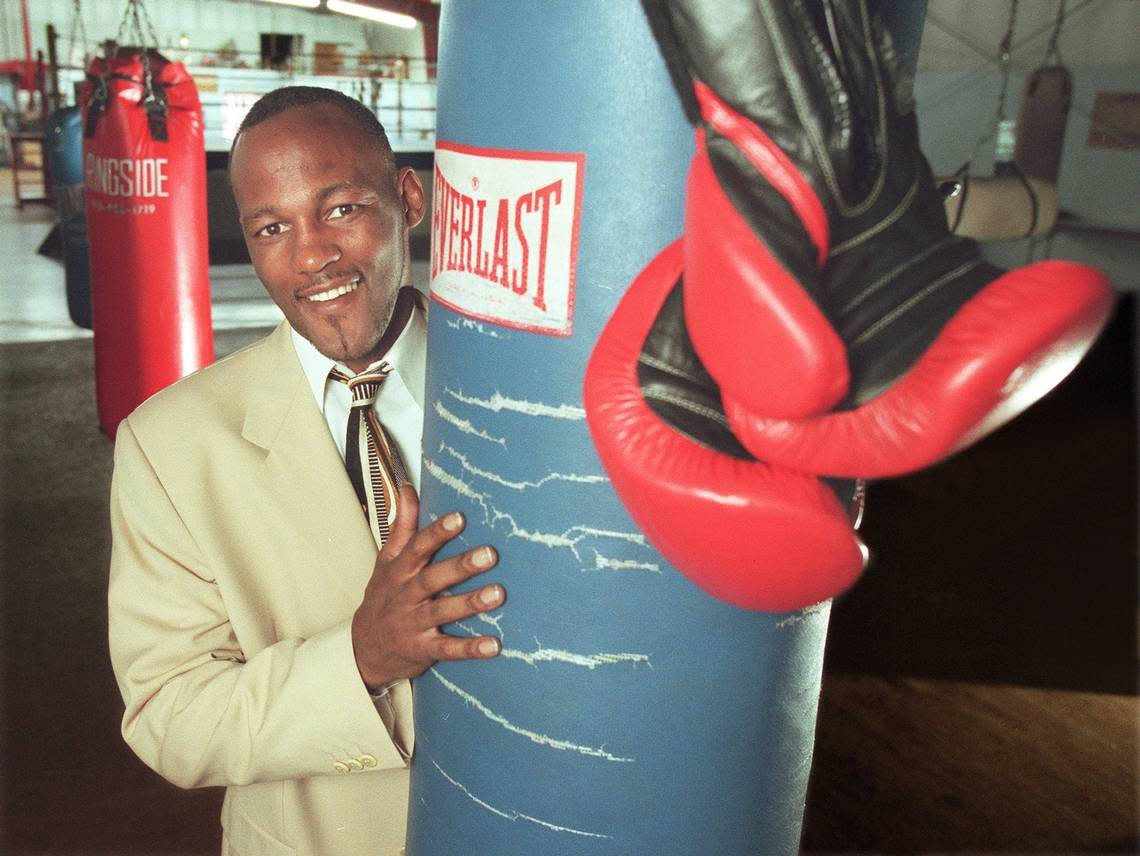 Donald Curry at Golden Gloves gym in 2000. Curry is a Fort Worth native.