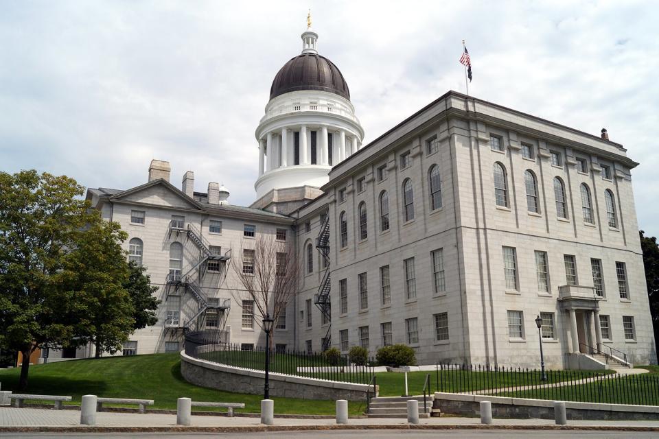 Maine State House, side facade, south elevation, Augusta, ME, USA