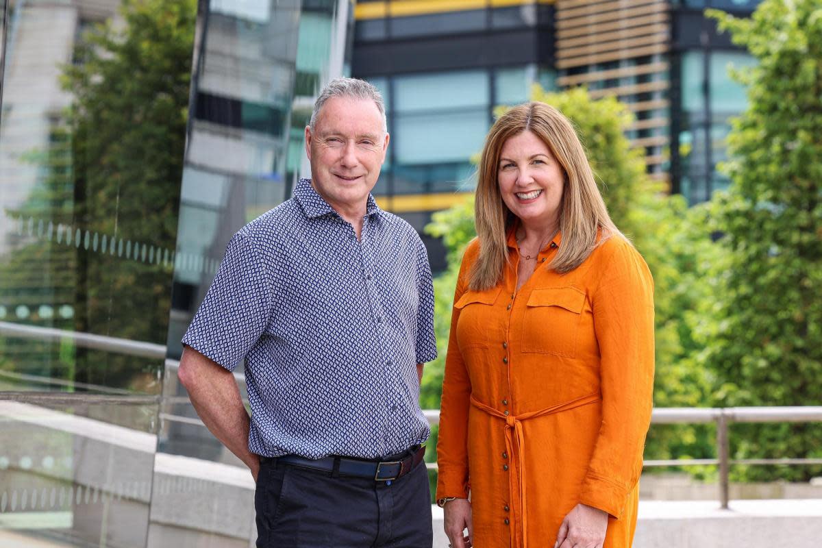 Pictured announcing the acquisition is Martin Carey, Managing Director of Martin Carey Insurance, and Julie Gibbons, Managing Director of AbbeyAutoline. <i>(Image: Abbey Insurance)</i>