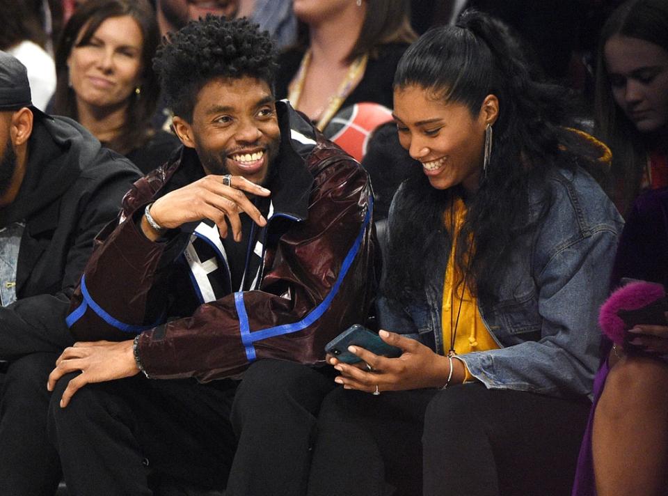 Chadwick Boseman, Taylor Simone Ledward, 2020 NBA All-Star Game