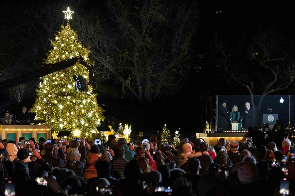 <p>Nathan Posner/Anadolu Agency via Getty</p> The National Christmas Tree in 2022