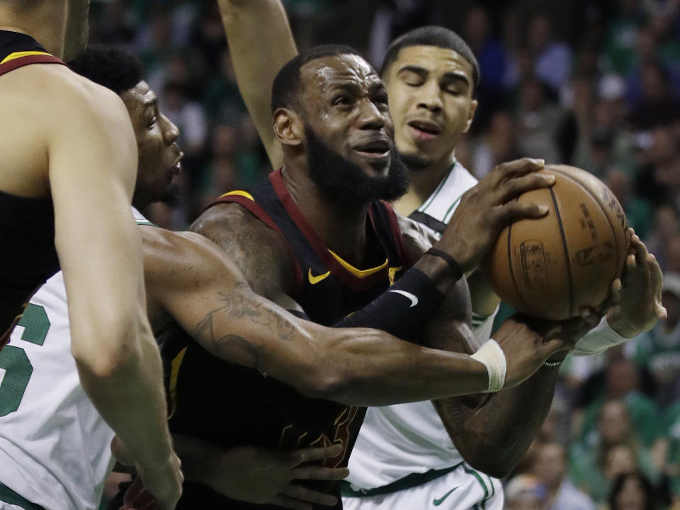 LeBron James knew better than to give the perception that he was making excuses when asked about his health after Wednesday’s Game 5 loss. (AP)