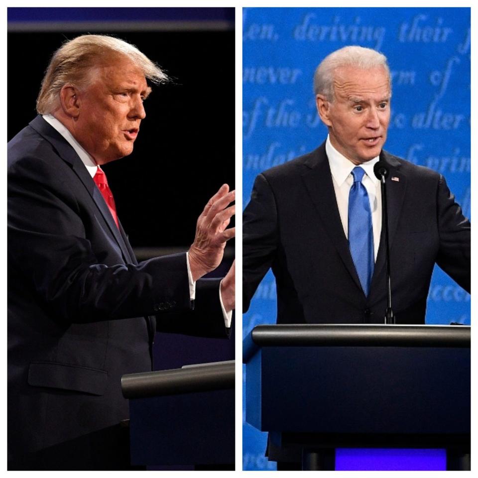 Donald Trump and Joe Biden debate at Belmont University, Thursday Oct. 22, 2020