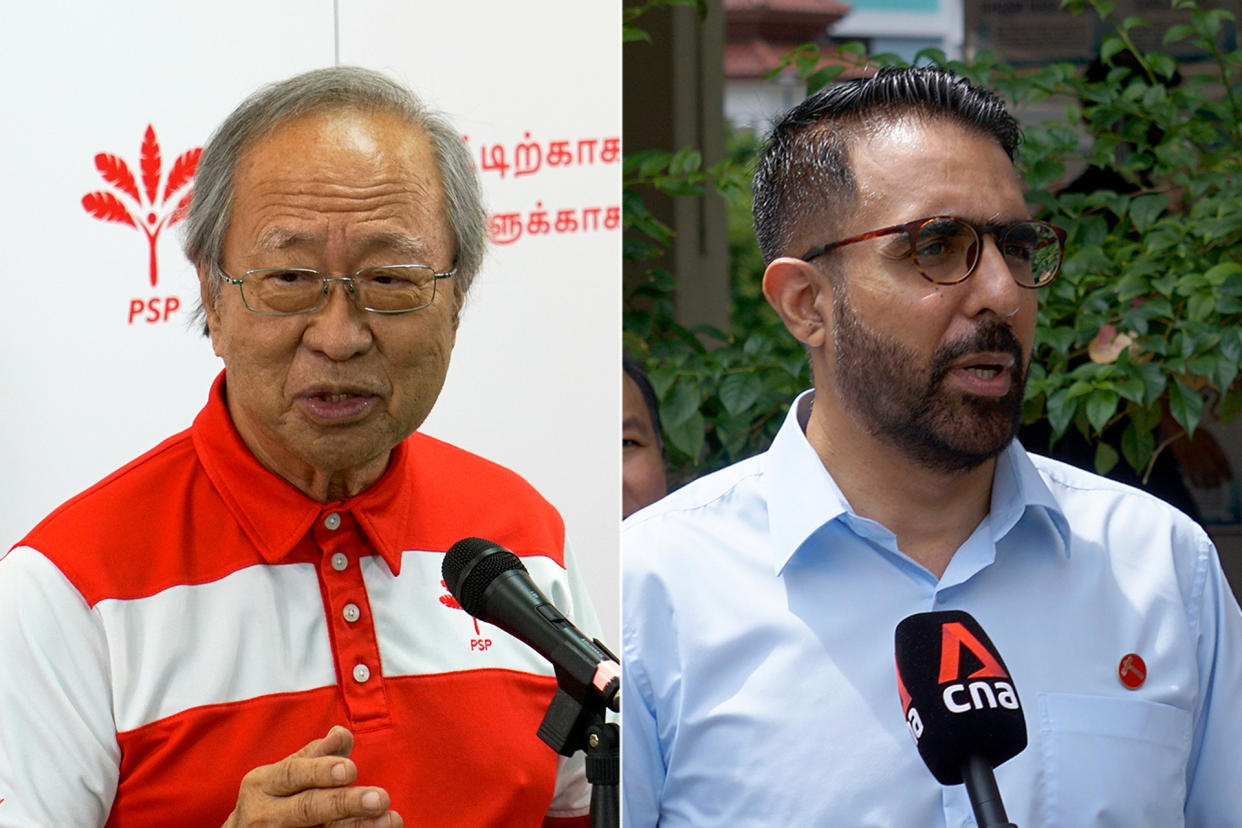 Progress Singapore Party's Tan Cheng Bock and Workers' Party's Pritam Singh. (PHOTOS: Dhany Osman/Yahoo News Singapore)