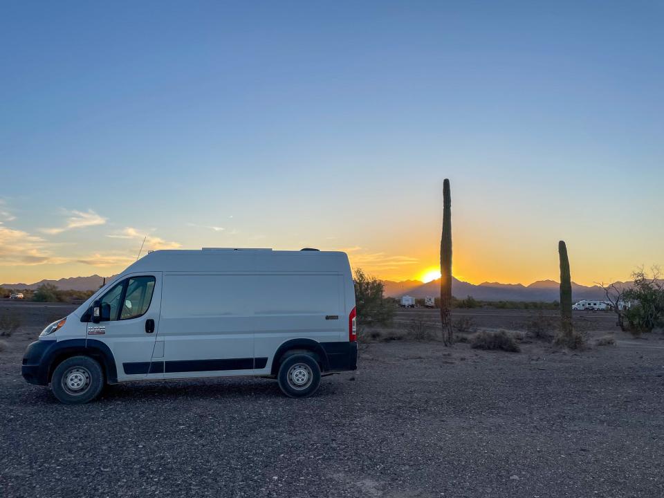 The author's parking spot on the Bureau of Land Management land.