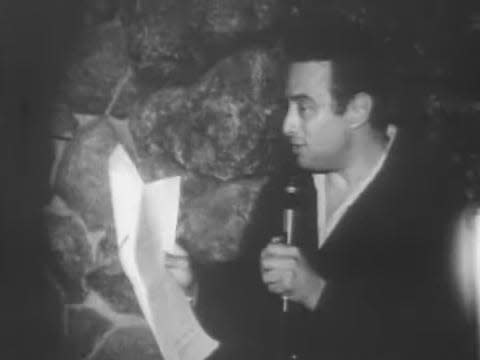 The real Lenny Bruce was known to read out court transcripts from his cases during his routine.