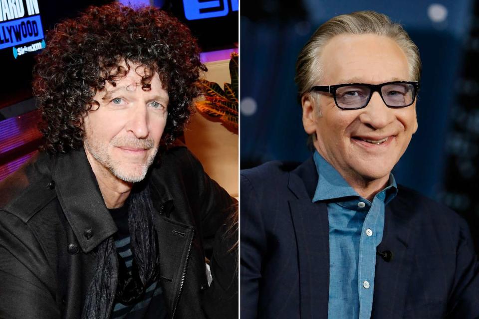 <p>Kevin Mazur/Getty; Randy Holmes via Getty</p> Howard Stern at the SiriusXM broadcast facilities in Hollywood, California in October 2019 (left) and Bill Maher during an appearance on "Jimmy Kimmel Live!"
