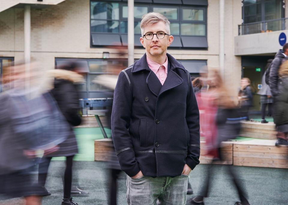 Gareth Malone in the playground of Kensington Aldridge Academy (BBC/Twenty Twenty Productions)