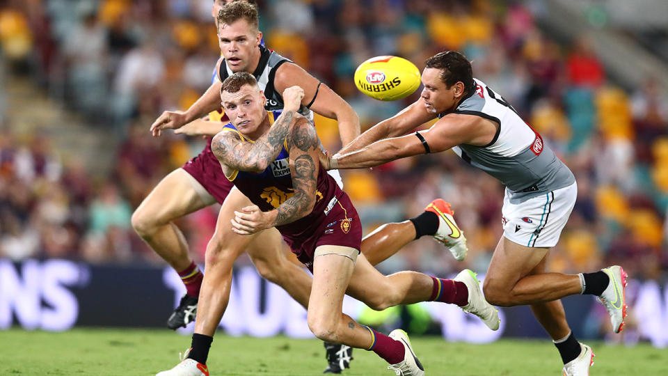 Brisbane's Mitch Robinson is appealing his one match ban at the AFL Tribunal. (Photo by Chris Hyde/Getty Images)