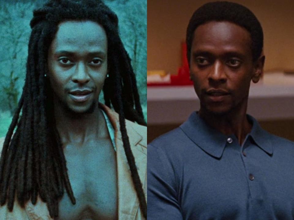 On the left: Edi Gathegi as Laurent in "Twilight." On the right: Gathegi as Darwin in "X-Men: First Class."