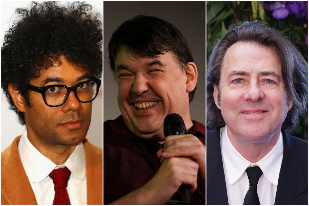 Richard Ayoade, Graham Linehan and Jonathan Ross (Getty / PA)