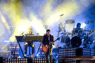 <p>Mike Shinoda, Chester Bennington and Rob Bourdon of Linkin Park perform live on stage at Puerta de Alcala on November 7, 2010 in Madrid, Spain. (Photo by Jordi Vidal/Getty Images) </p>