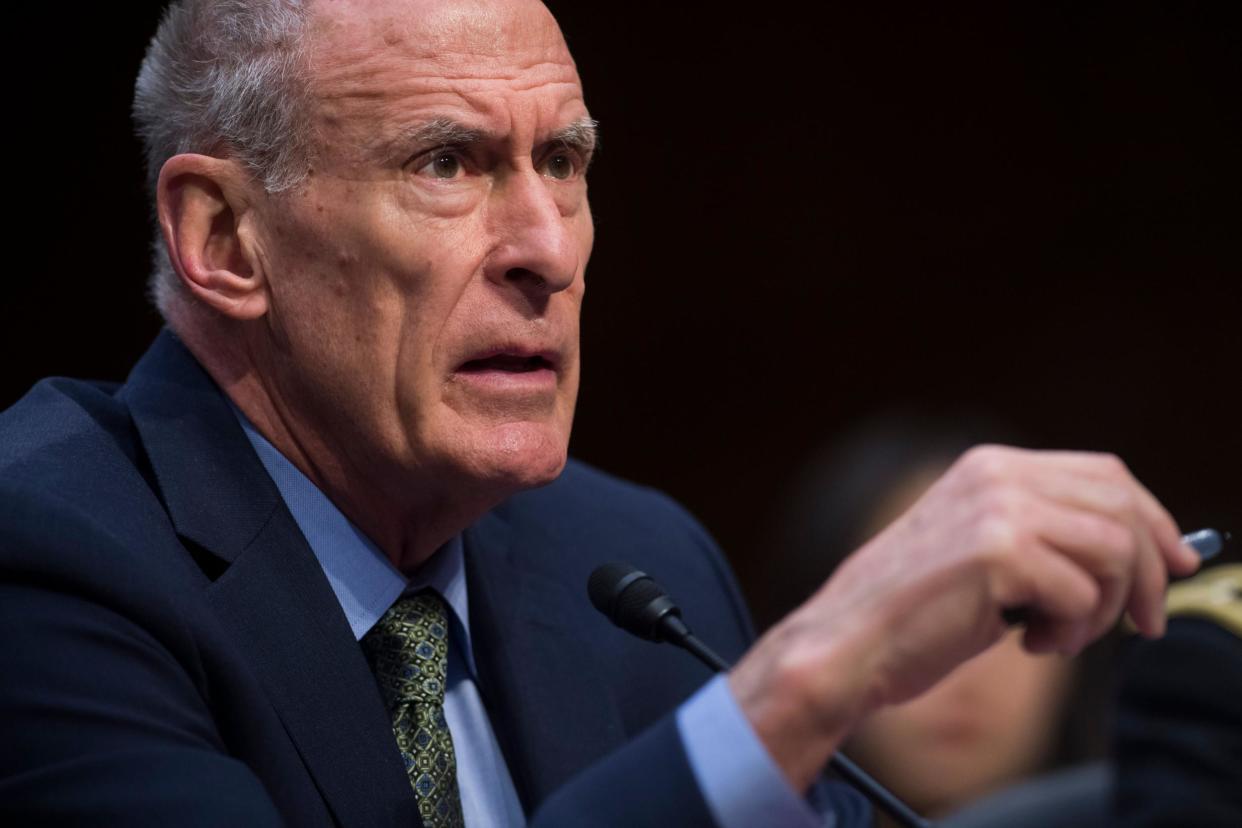 Mr Coats testifying before the Senate Intelligence Committee: AFP/Getty