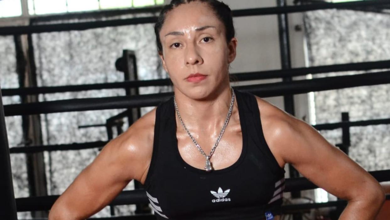 Gisela Luna durante un entrenamiento. El sábado peleará con Alejandra Lara. (Cortesía Combate Global)