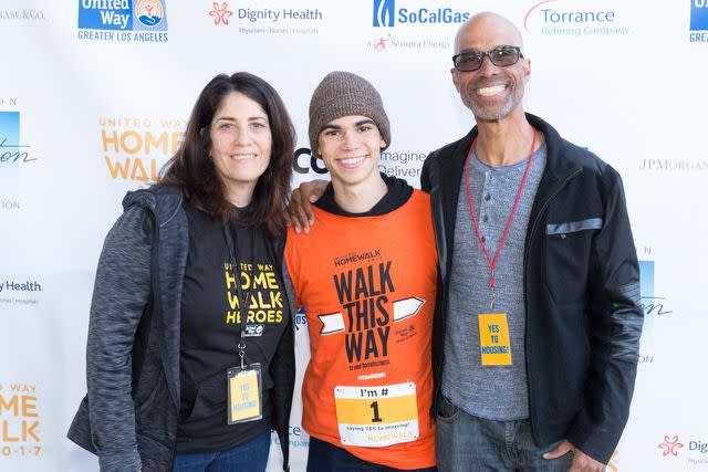 Greg Doherty/Getty Images Cameron Boyce with parents, Libby and Victor Boyce